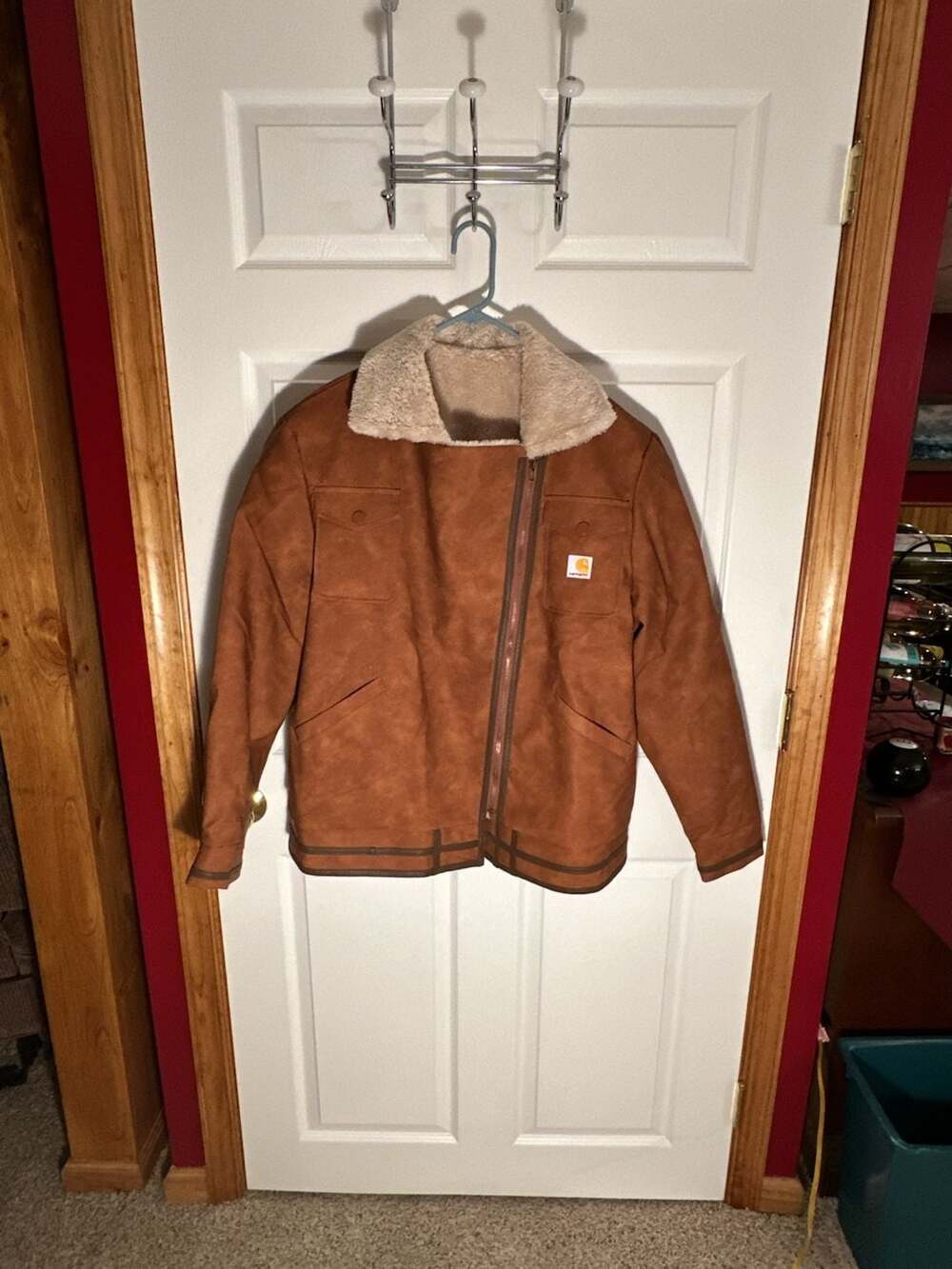 Carhartt Faux Suede Shearling Lined Asymmetrical Biker Jacket